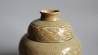 唐-五代越窑青瓷刻花双层罐 - 孤品 珍品