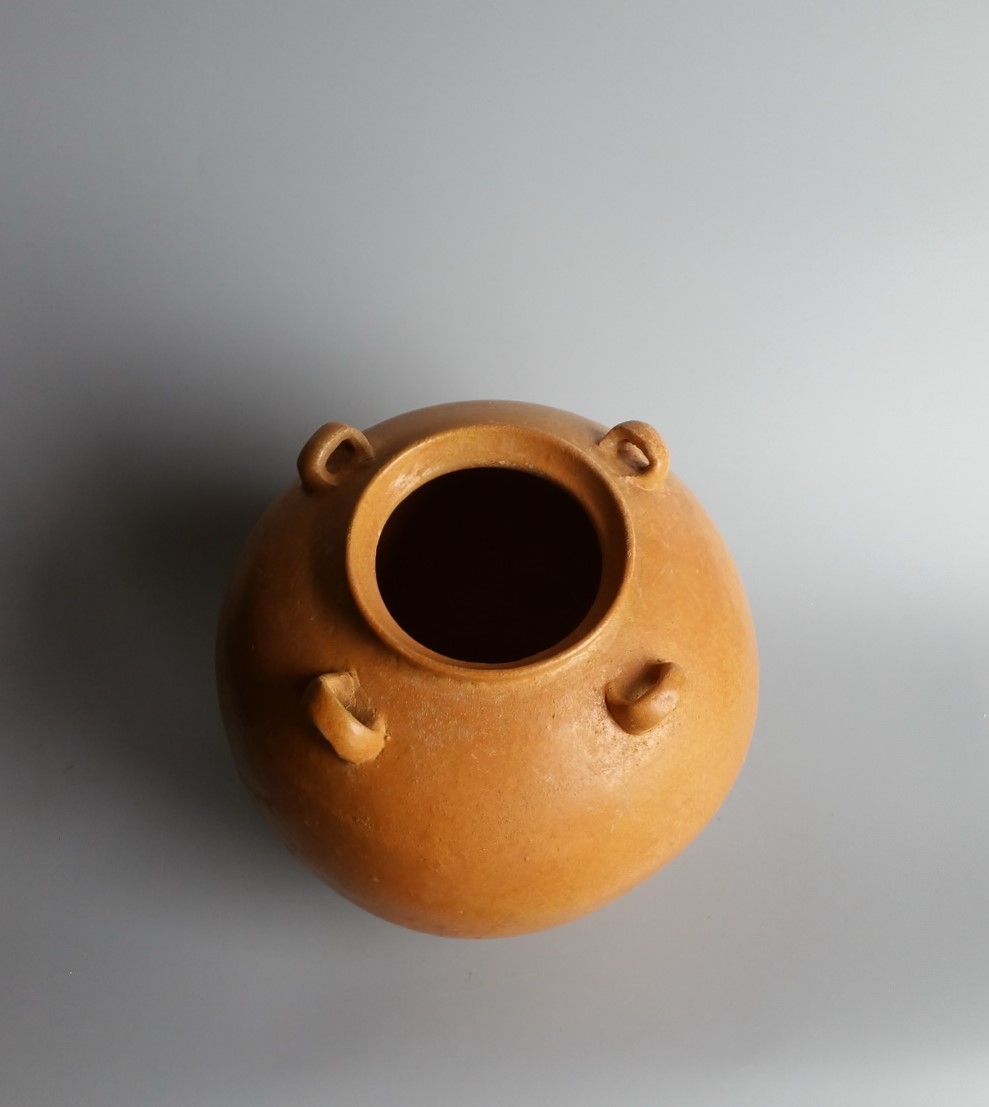 唐代 黄釉 四系罐