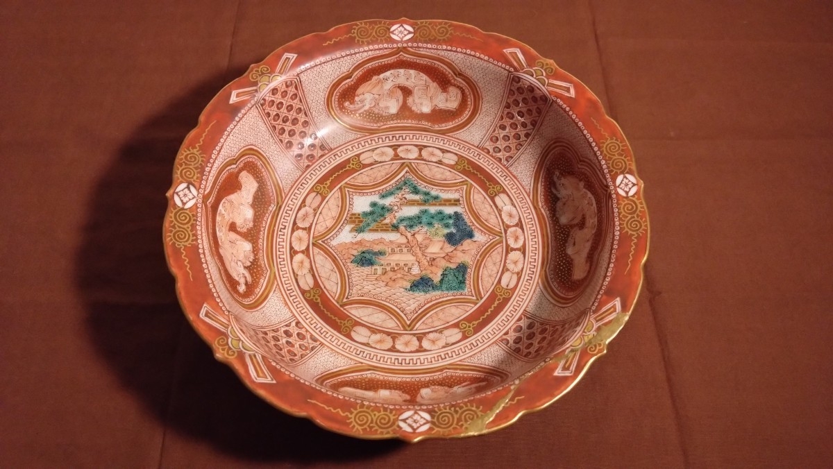 19000古九谷_九谷焼_赤絵_飯田屋_宮本窯_輪華鉢_龍紋_角福10001.jpg