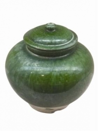 唐代巩义窑绿釉盖罐鉴赏